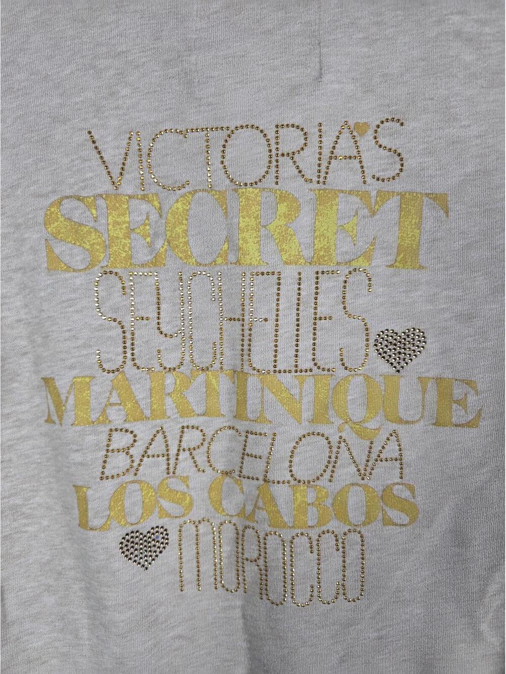 Victorias Secret WINGS Bling Hoodie Full Zip Beige Jacket SUPERMODEL ESSENTIALS